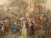 De aanhouding van Prinses Wilhelmina aan de Goejanverwellesluis, 1787.