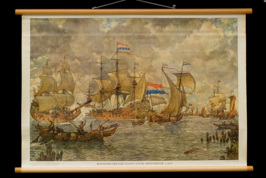 Binnenkomende vloot vóór Amsterdam omstreeks 1665. 