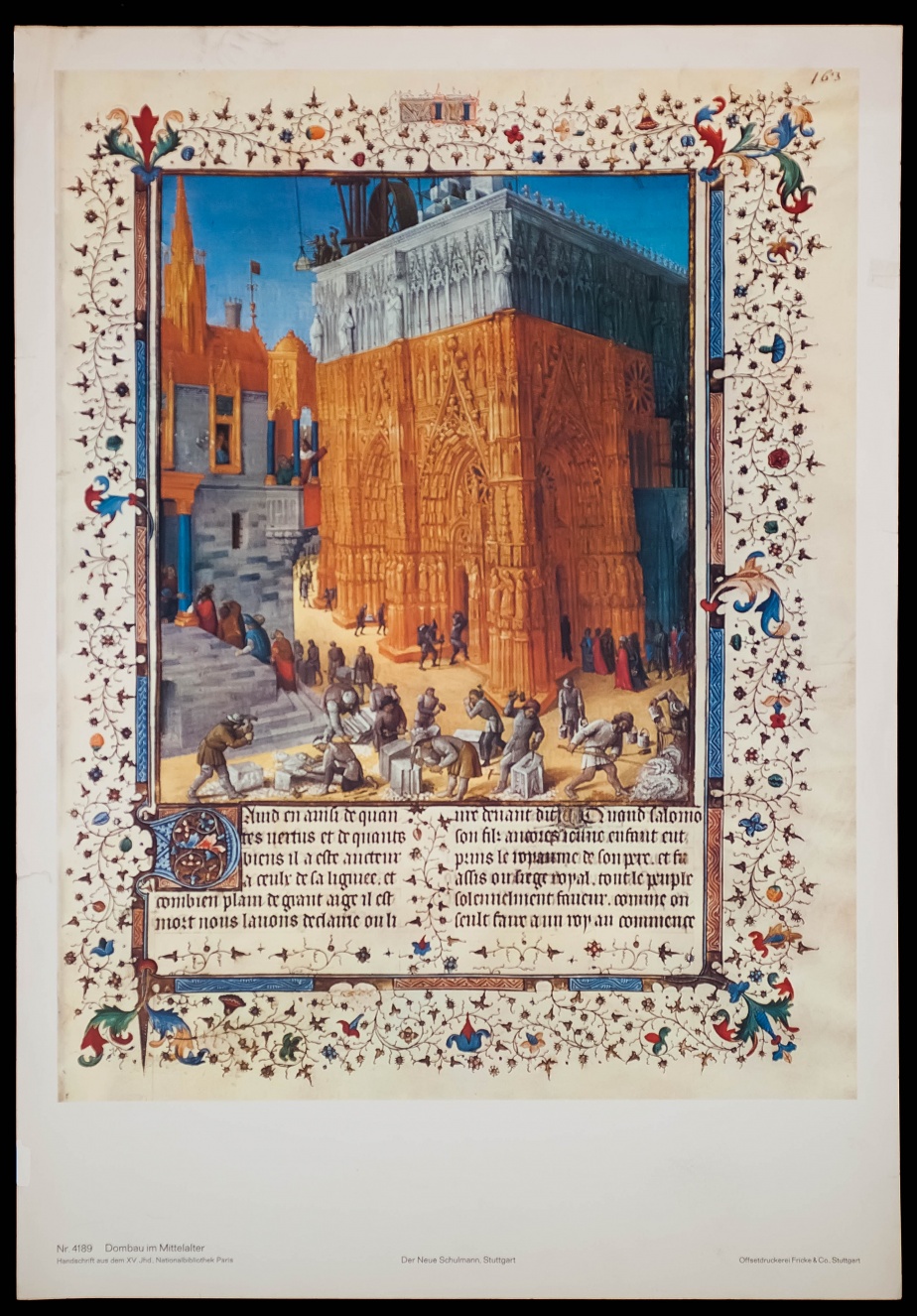 Construction of a cathedral in the middle Ages